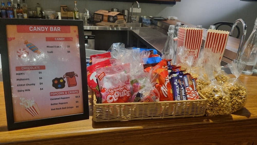 The candy selection on the bar