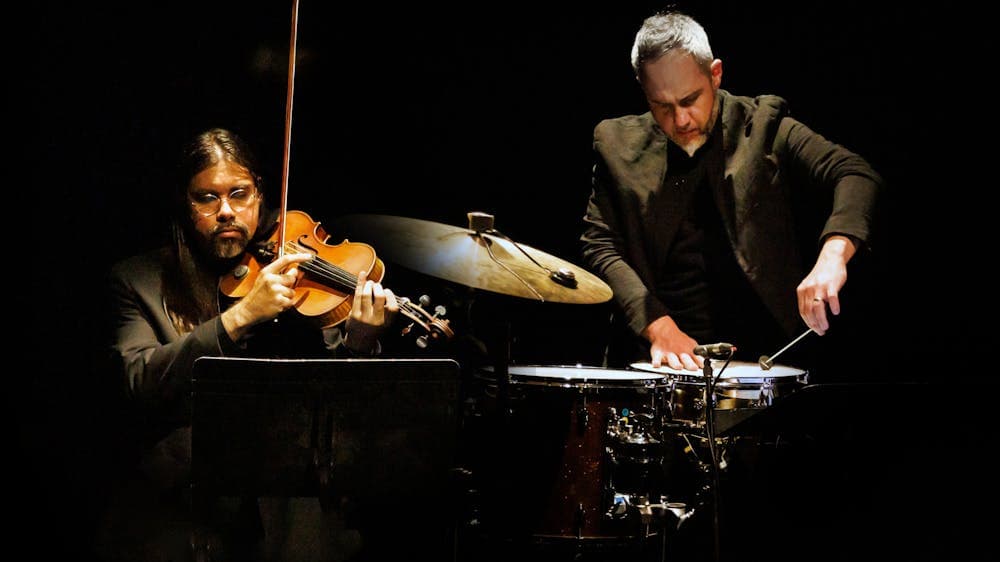 Man playing percussion instruments