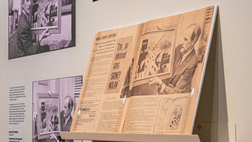 A close-up of a magazine in Public Impressions on Sidney Nolan
