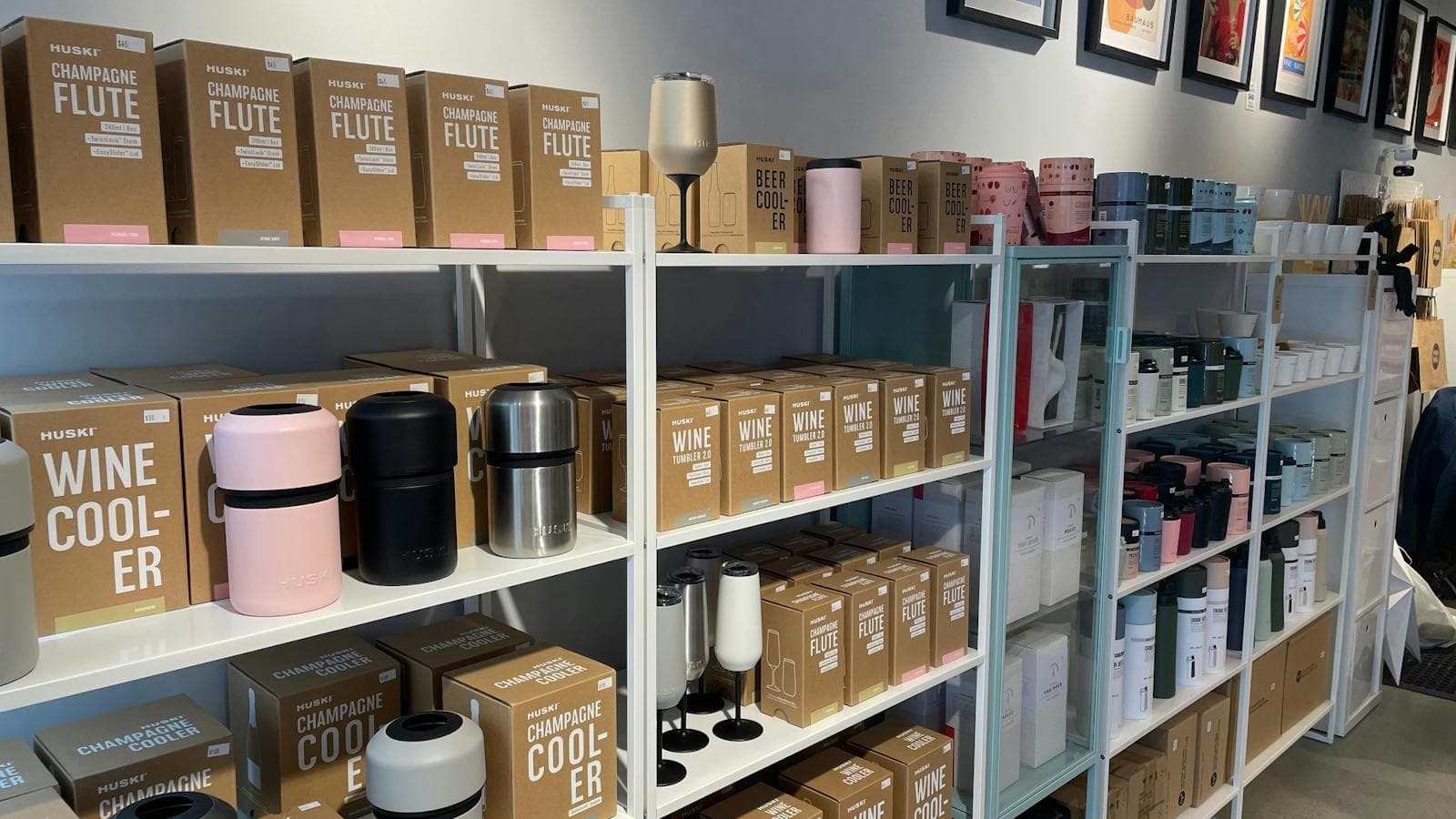 Huski coolers and flutes displayed for stylish entertaining and gifting.