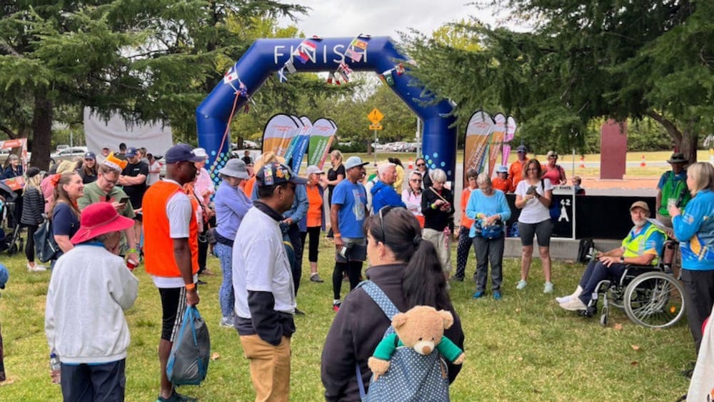 A crowd of people at the start