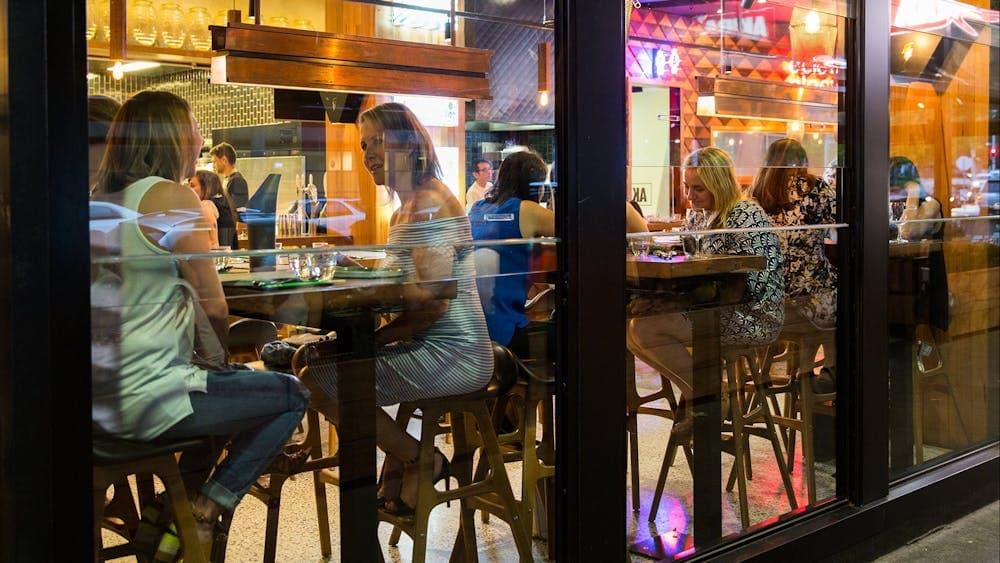 Diners in the windows