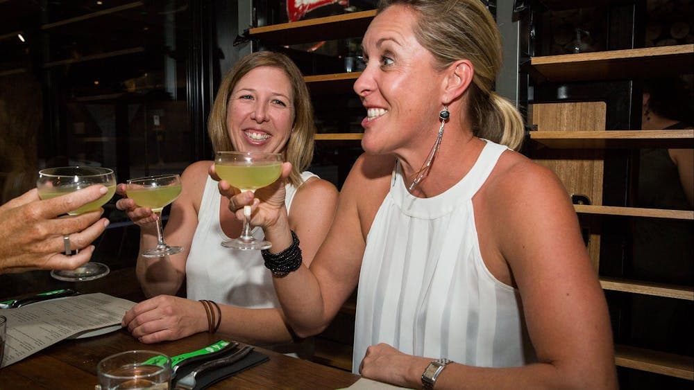 Ladies enjoying cocktails