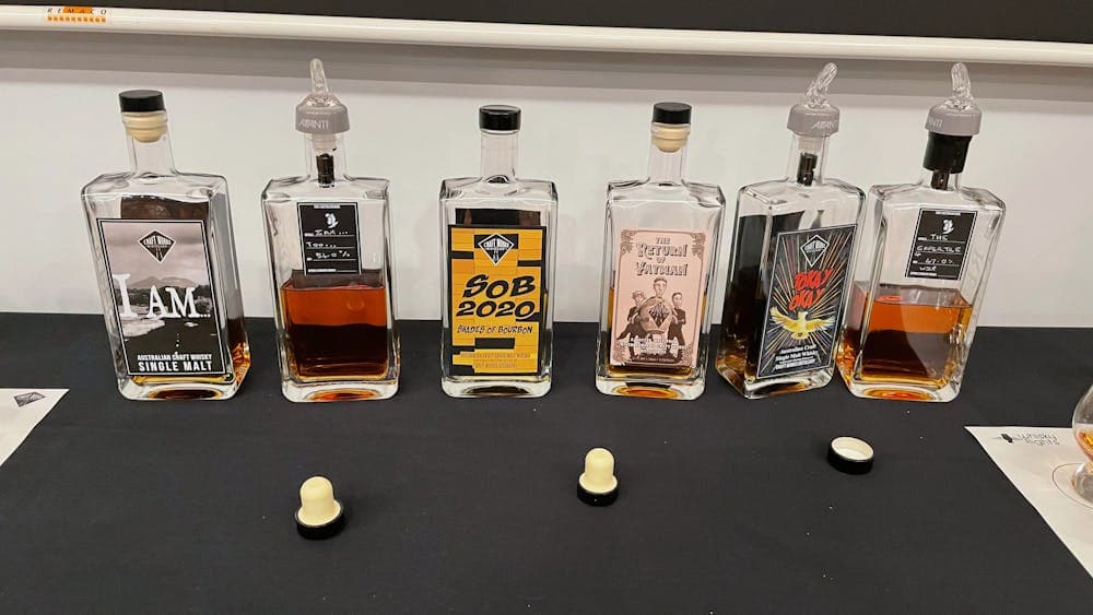 Lineup of Craft Works whiskies