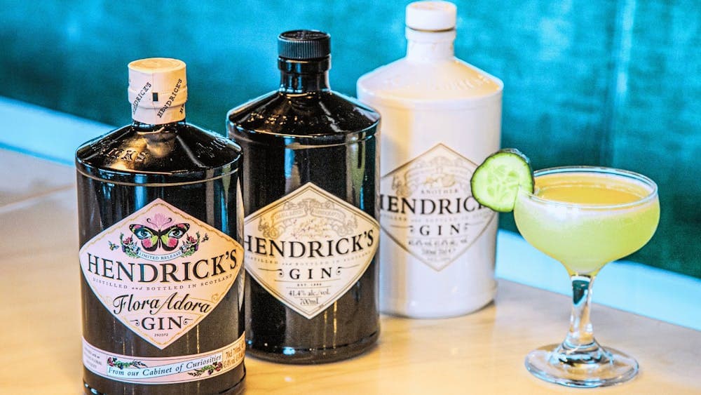 Bottles of Hendricks Gin and Cocktail