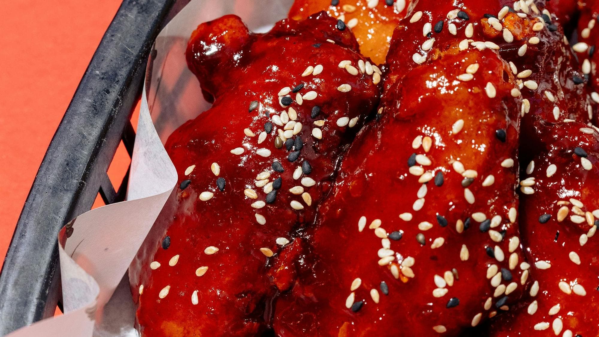 Crispy wings coated in Sweet & Spicy glaze