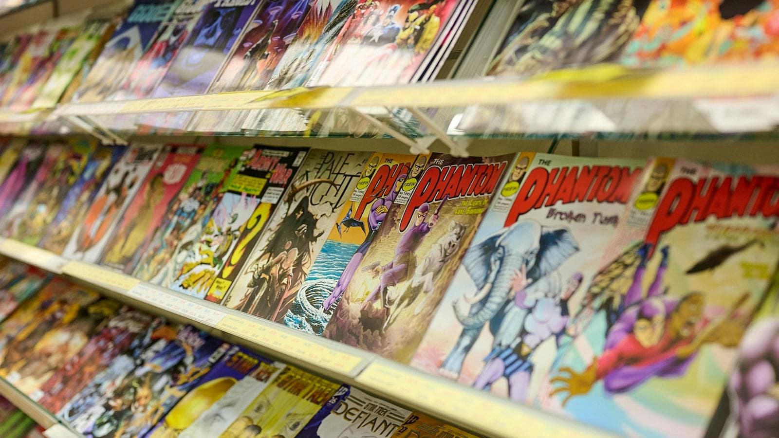 Comic Books displayed on shelves