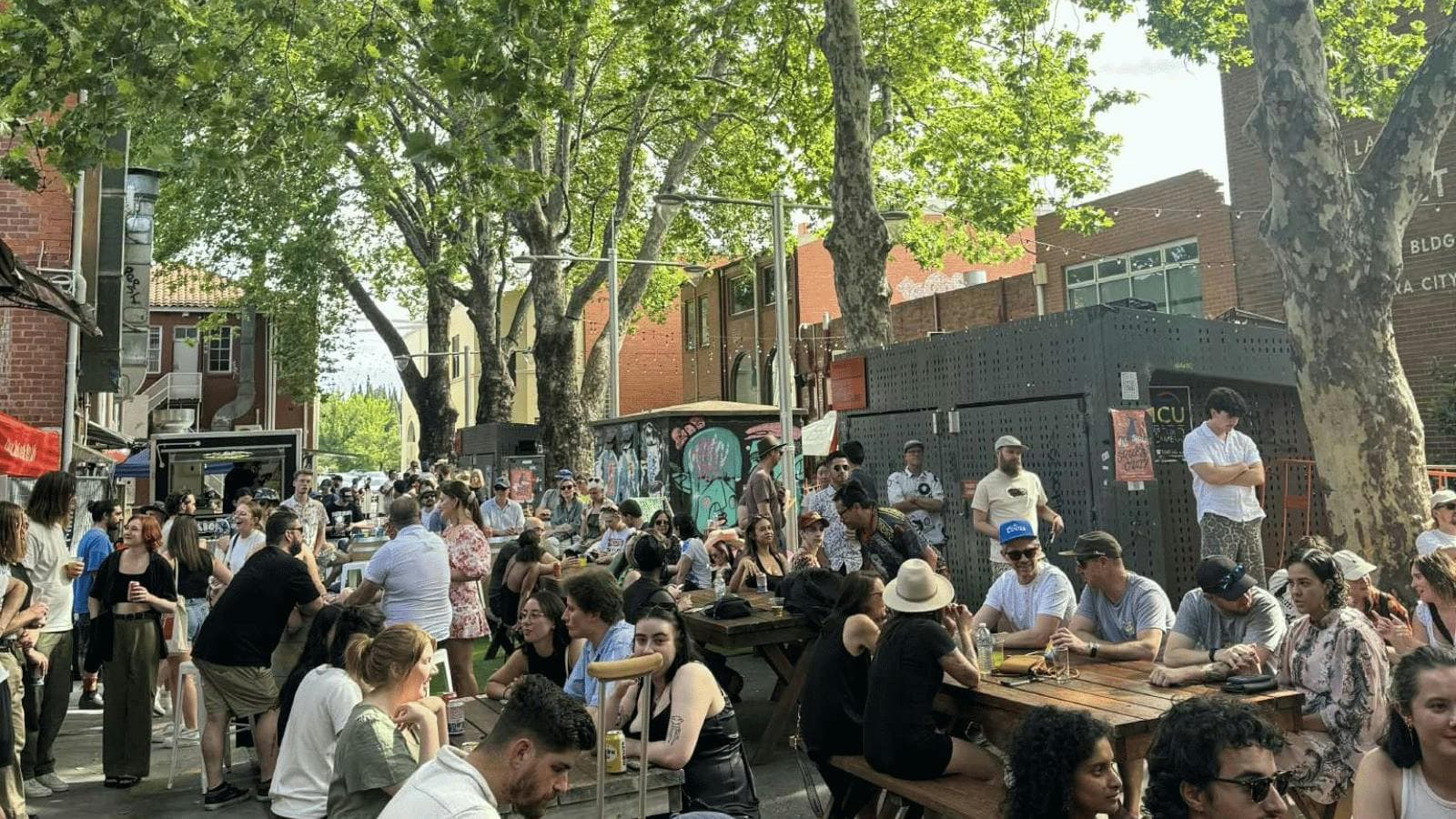 laneway full of people for festival