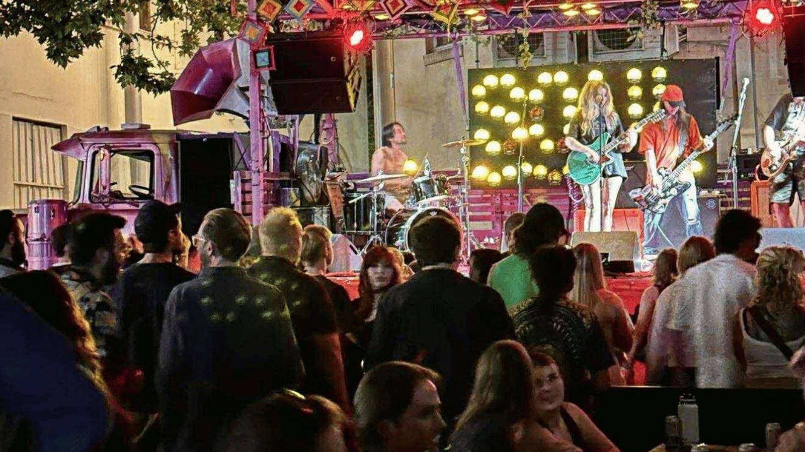 laneway full of people for festival