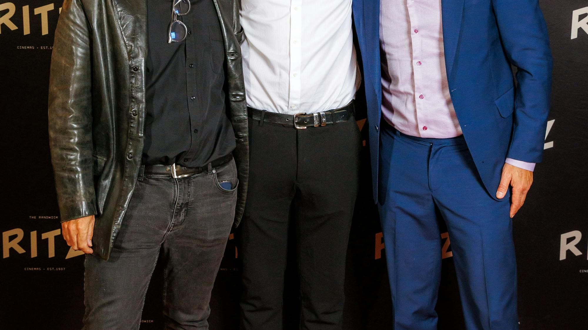 Felix Williamson, Mitchell Law, Jonny Pasvolsky pose at the Sydney Premiere